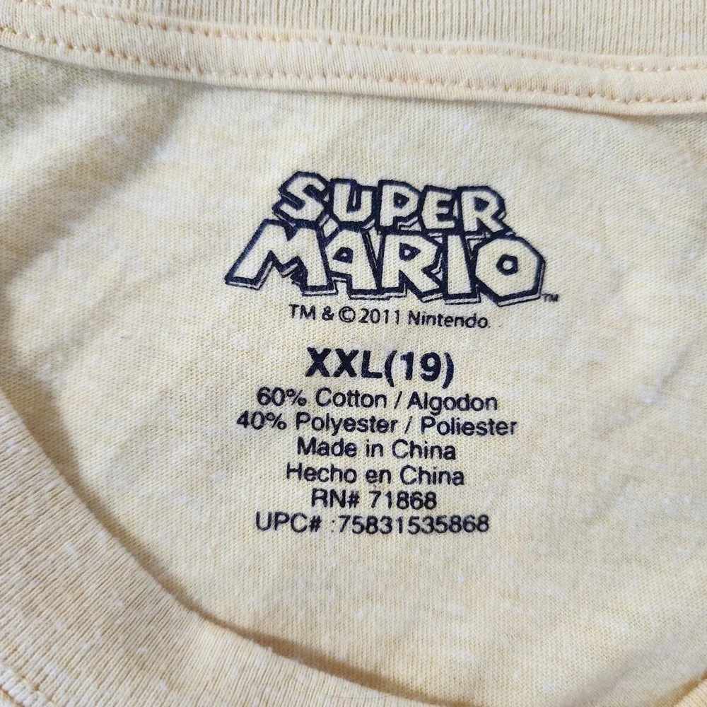 Super Mario Girls Teen T Shirt XXL Size 19‎ Yellow Short Sleeve Gamer